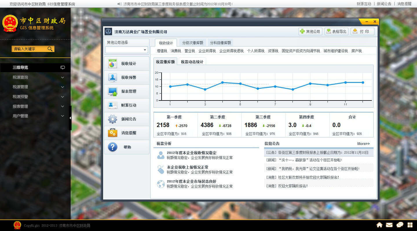 財(cái)政局GIS信息管理系統(tǒng)